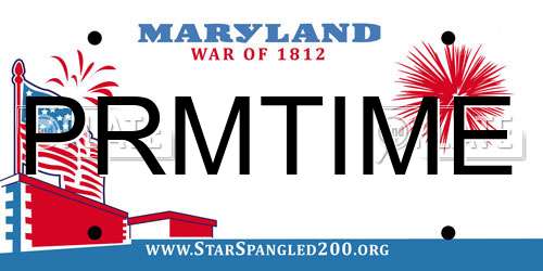 PRMTIME Maryland License Plate