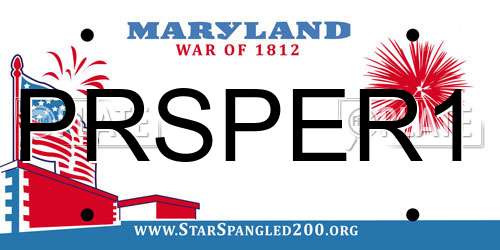 PRSPER1 Maryland License Plate