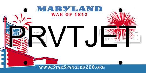 PRVTJET Maryland License Plate
