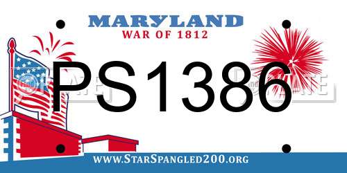PS1386 Maryland License Plate