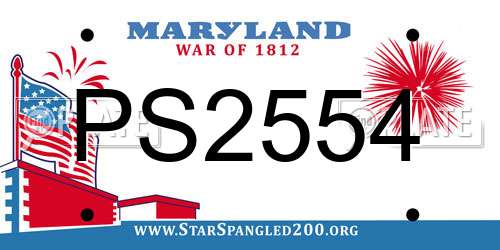 PS2554 Maryland License Plate