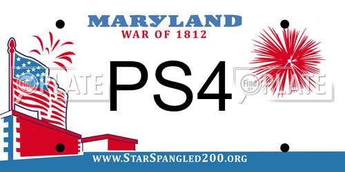 PS4 Maryland License Plate