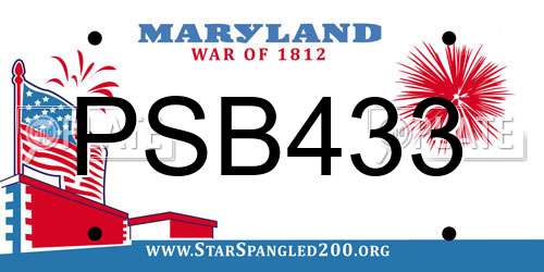 PSB433 Maryland License Plate