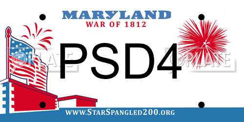 PSD4 Maryland License Plate