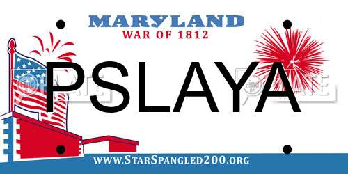PSLAYA Maryland License Plate