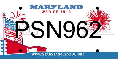 PSN962 Maryland License Plate