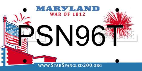 PSN96T Maryland License Plate