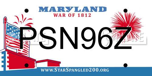 PSN96Z Maryland License Plate