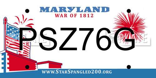 PSZ76G Maryland License Plate