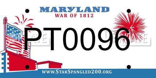 PT0096 Maryland License Plate