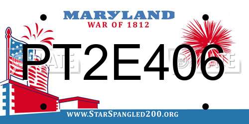 PT2E406 Maryland License Plate