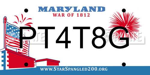 PT4T8G Maryland License Plate
