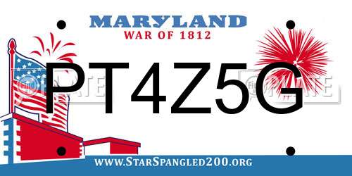 PT4Z5G Maryland License Plate
