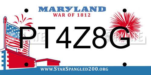 PT4Z8G Maryland License Plate