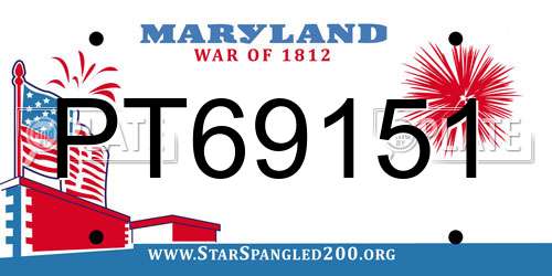 PT69151 Maryland License Plate