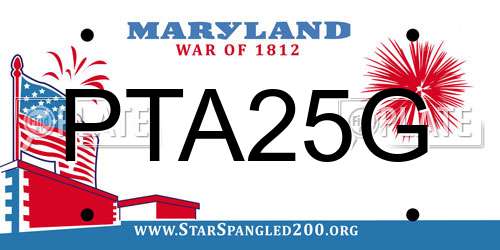 PTA25G Maryland License Plate