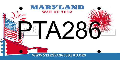 PTA286 Maryland License Plate