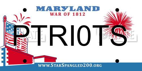 PTRI0TS Maryland License Plate