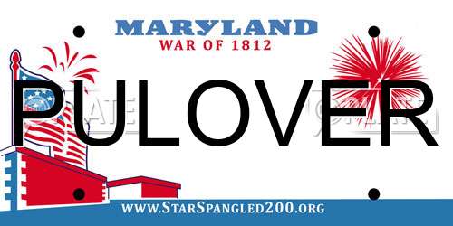 PULOVER Maryland License Plate