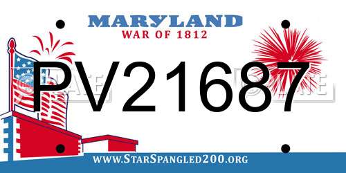 PV21687 Maryland License Plate