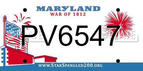 PV6547 Maryland License Plate
