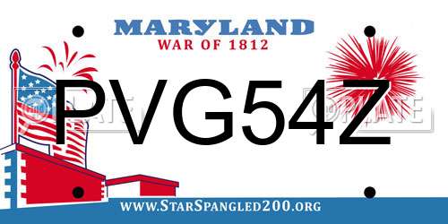 PVG54Z Maryland License Plate