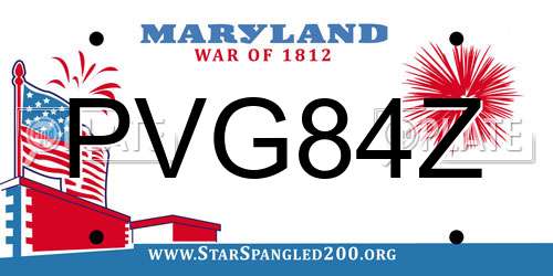 PVG84Z Maryland License Plate