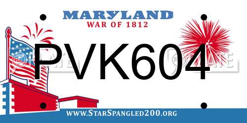 PVK604 Maryland License Plate
