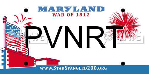 PVNRT Maryland License Plate