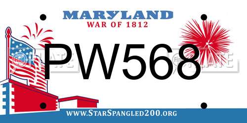 PW568 Maryland License Plate