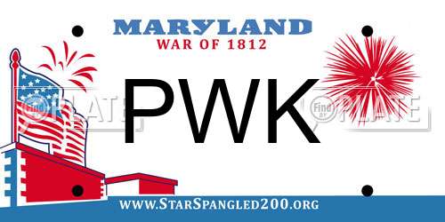 PWK Maryland License Plate