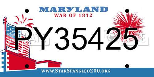 PY35425 Maryland License Plate