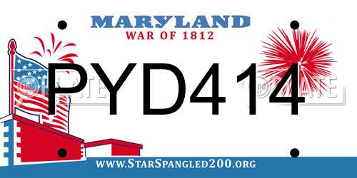 PYD414 Maryland License Plate