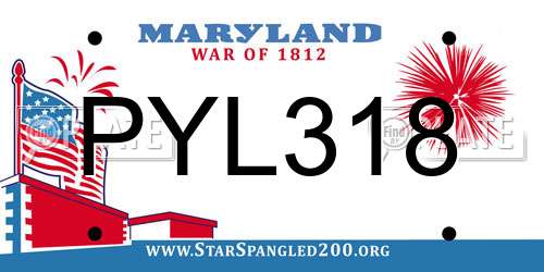PYL318 Maryland License Plate