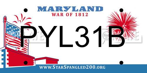 PYL31B Maryland License Plate