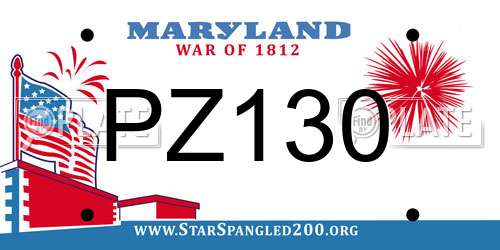 PZ130 Maryland License Plate