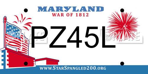 PZ45L Maryland License Plate