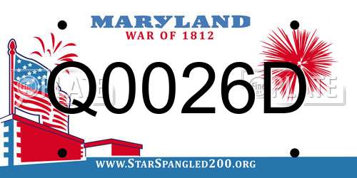 Q0026D Maryland License Plate