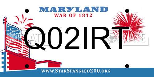 Q02IRT Maryland License Plate