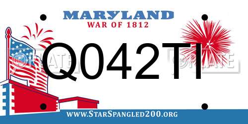 Q042TI Maryland License Plate