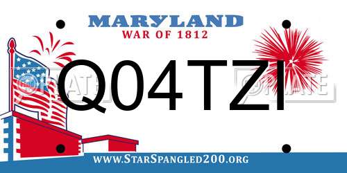Q04TZI Maryland License Plate
