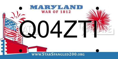 Q04ZTI Maryland License Plate