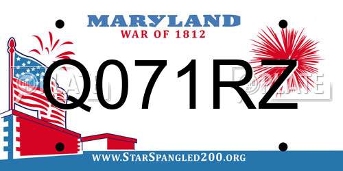 Q071RZ Maryland License Plate