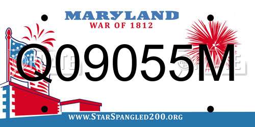 Q09055M Maryland License Plate