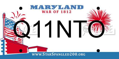 Q11NTO Maryland License Plate