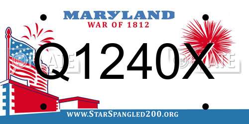 Q1240X Maryland License Plate