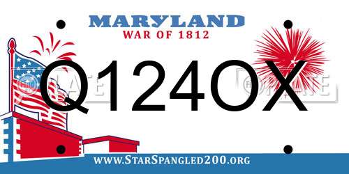 Q124OX Maryland License Plate