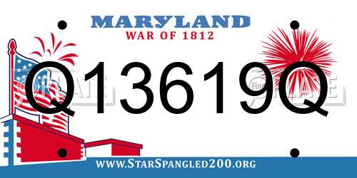 Q13619Q Maryland License Plate