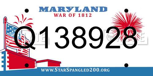 Q138928 Maryland License Plate