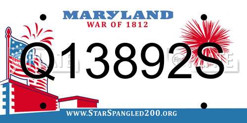 Q13892S Maryland License Plate